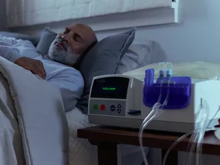 Homechoice Claria machine next to the patient's bedside